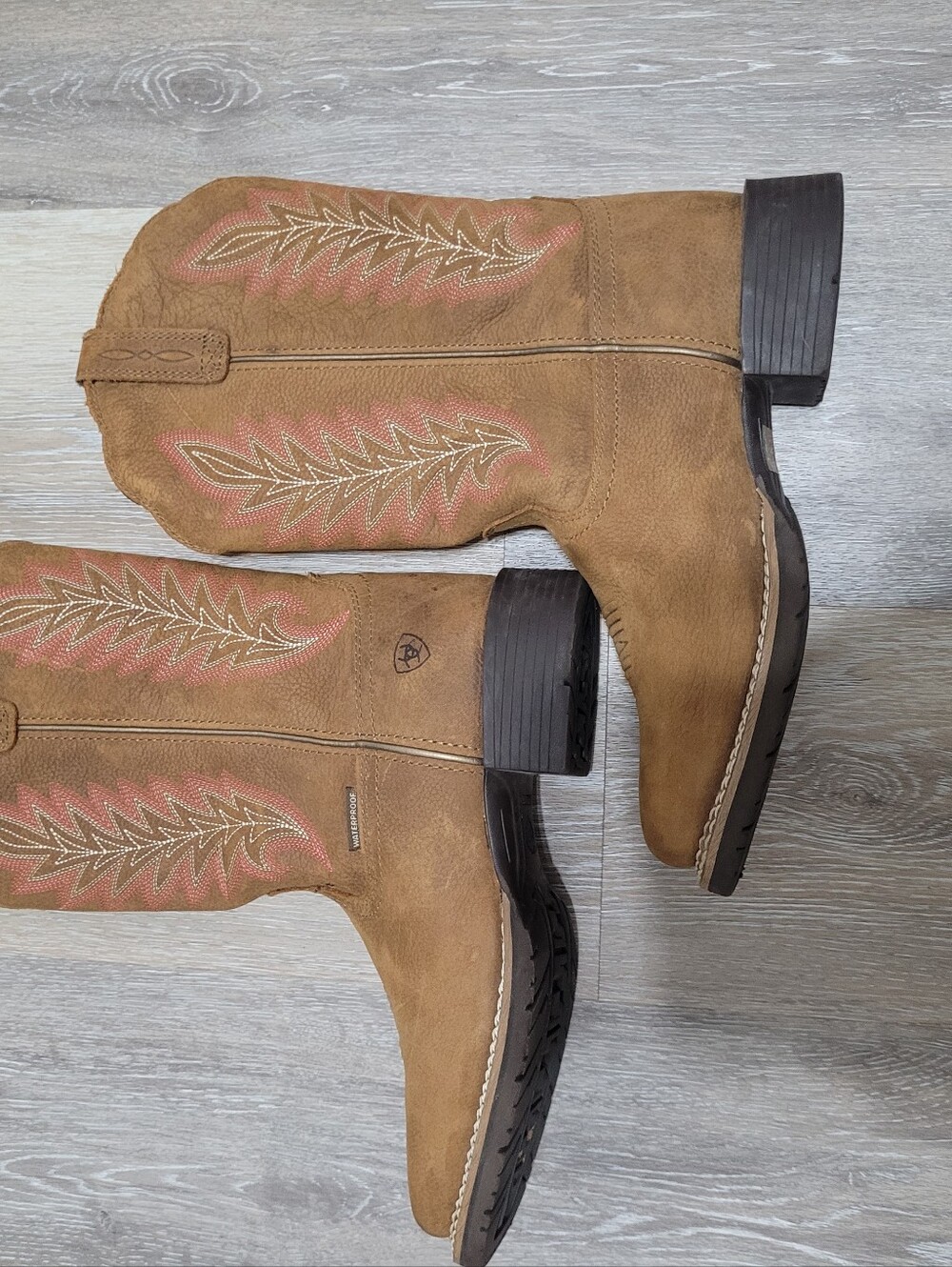 Ariat Women's Hybrid Rancher Womens Size 7.5 Western Boot Brown And Pink - Picture 3 of 11